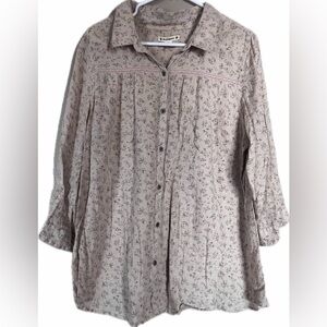 Ruff Hewn Lightweight button down Floral Blouse. Women’s size XL